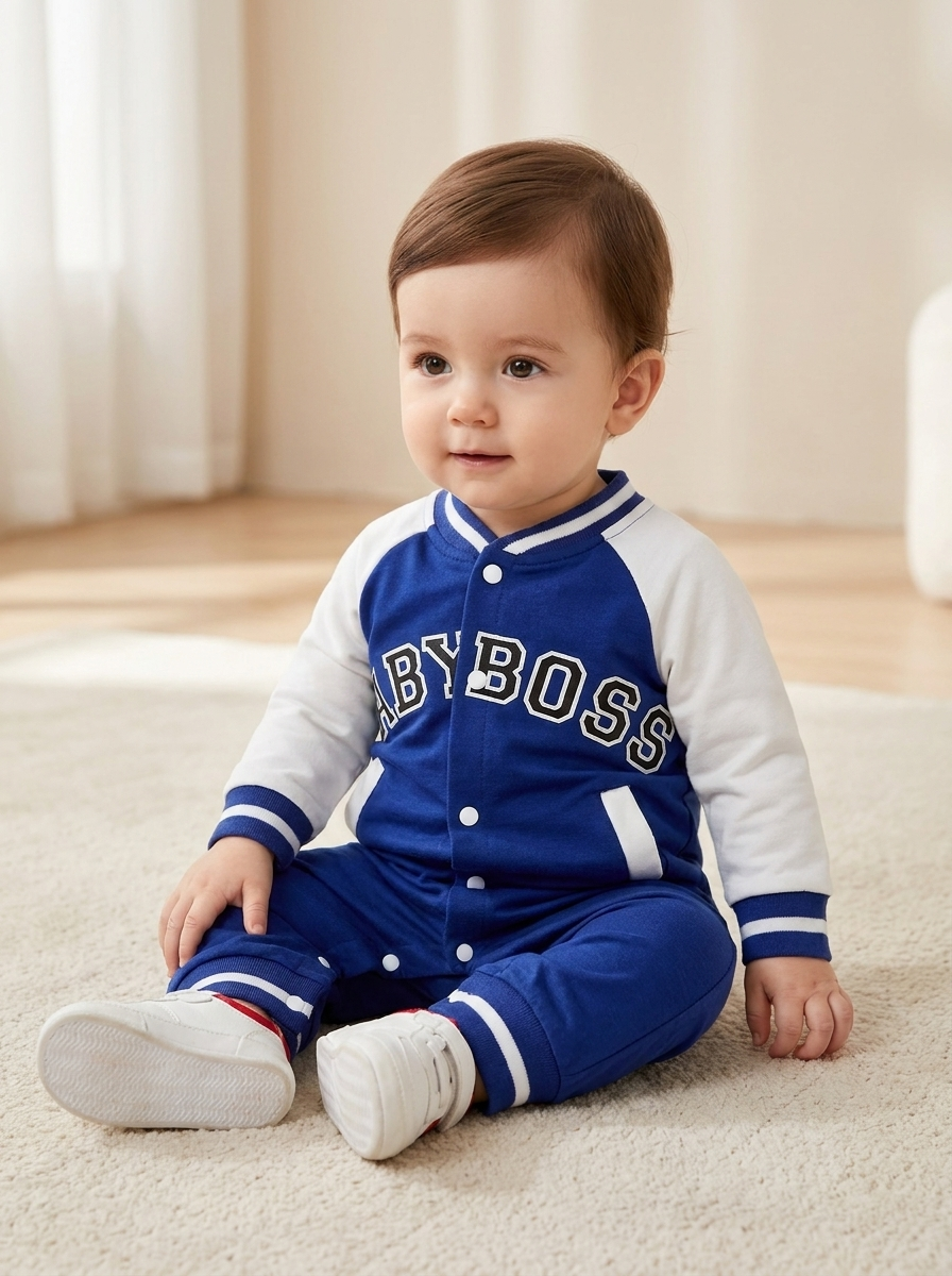 🧸 Chiefly™ Baby Boss Varsity Romper