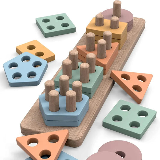 🧩 Woodly™ Shape Sorting Stacker