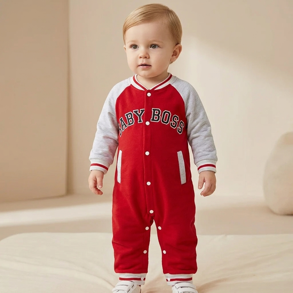 🧸 Chiefly™ Baby Boss Varsity Romper